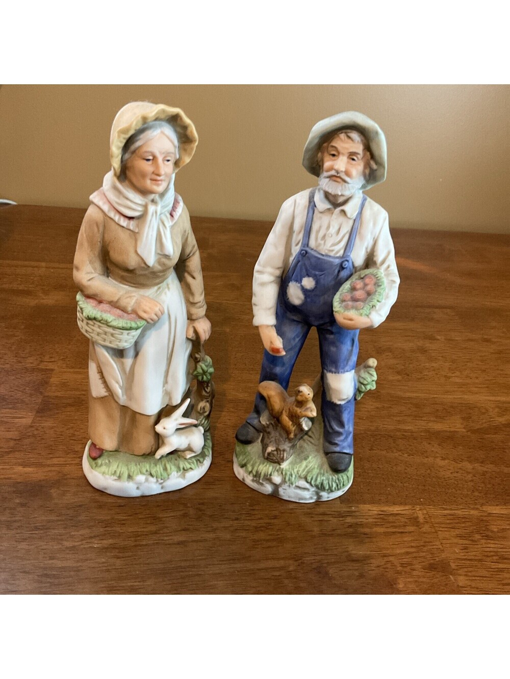 Homco Vintage Old Man and Old Woman Collection #1409 8” tall EUC very rare